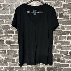 Tommy John tee shirt black vneck Pima cotton